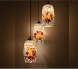 简欧式地中海波西米亚三头餐厅灯吧台灯具过道灯酒吧创意贝壳吊灯