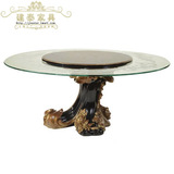 建泰家具 法式新古典园餐桌 欧式实木圆餐桌 6人圆形餐桌