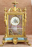钟表 欧式纯铜座钟 机械座钟 仿古座钟 做旧金色铸铜钟