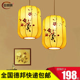 新中式布艺吊灯创意艺术卧室仿古书房灯笼中国风茶楼客厅手绘灯具
