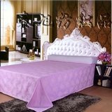 粉红色牡丹花酒店床单单件纯棉 60支提花全棉单双人被单定制做