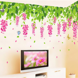 特价 麦兜环保清新可移除客厅卧室浪漫温馨DIY创意绿叶花藤墙贴纸