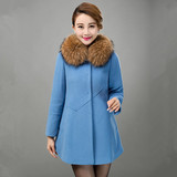2015秋冬新款高端羊绒大衣女中长款貉子毛领中年女韩版羊毛呢外套