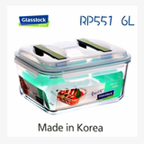 韩国GLASSLOCK钢化玻璃饭盒 大号微波炉便当盒分隔保鲜泡菜盒套碗