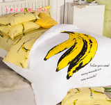 外贸品质 欧美风全棉卡通水果儿童学生婴儿床上用品四件套 大香蕉
