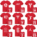 半袖篮球服T恤DIY班服定制设计高档球衣库里男女短袖詹姆斯红T恤