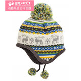 日本母婴用品代购·民族风新生宝宝幼儿童外出冬季保暖毛线绒帽子