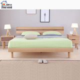宜家实木床橡木床简约日式榻榻米床双人床北欧现代1.5/1.8米婚床