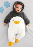 【现货】英国代购NEXT童装15冬男宝企鹅棉服加厚绒绒连身衣663288