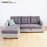 法雷尔沙发床 皮布沙发现代简约大小户型客厅L型多功能可变床5215