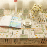 清新 日式田园红绿格棉麻亚麻餐桌布艺茶几布/书桌台布/电脑盖巾