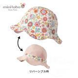 日本代购千趣会童装16春夏新款女宝宝小童花朵两面戴太阳帽遮阳帽
