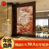 玄关3D玉雕瓷砖背景墙过道中式电视背景墙瓷砖陶瓷壁画 家和富贵