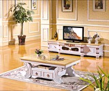 欧式大理石茶几客厅白色时尚简约现代宜家地毯茶几电视柜组合B013