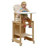 CHBABY儿童餐椅实木五合一多功能宝宝餐椅婴儿餐椅桌椅801 米色