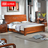 纯实木床1.8米双人床老柚木床厚重款箱体储物婚床现代中式实木床