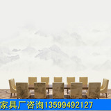 新中式餐椅 售楼处实木洽谈椅茶馆会所接待桌椅会议室单人沙发椅
