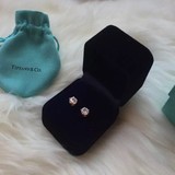 新品代购Tiffany蒂芙尼六爪镶钻耳钉18k玫瑰金2克拉耳环耳饰包邮