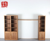 新中式家具 明清仿古禅意组合柜子 简约现代实木宜家书柜书架带门