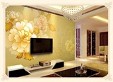 中式大型壁画书房卧室客厅电视背景墙壁纸墙纸墙布无缝 高贵牡丹
