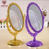 玛丽艳美容化妆镜 紫色欧式椭圆花边双面美容镜子 美容沙龙美容镜