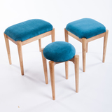 日式脚凳 全实木圆凳布艺方凳现代地中海宜家化妆凳梳妆台凳子