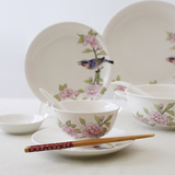 中式婚庆礼盒装陶瓷碗碟套装 家用高档碟子汤碗菜碟碗盘餐具套装
