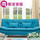 恒兆布艺简易沙发床两用可折叠可拆洗1.5/1.8/2米双人床 特价包邮