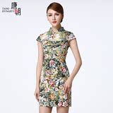 唐朝2016夏季新款中国风改良旗袍中式花色连衣裙女TXF42019A