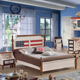 安雅家具成人床创意美式乡村儿童床单层床实木床可定制男孩女孩床