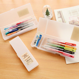 邮无印良品日本MUJI笔盒透明PP塑料铅笔盒大小号文具盒 正品包