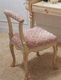 欧式布艺换鞋凳欧式美式梳妆凳法式实木妆前凳软包靠背凳子 定制