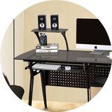 电脑桌台式家用简约现代多功能简易办公桌子书桌钢化玻璃笔记本