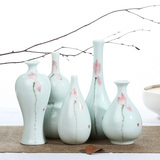 手工手绘 花瓶花器 粗陶 茶道创意摆件手工个性小花插家居装饰品