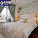 森琳棋迹 欧式实木雕花床1.8米布艺双人床新古典家具法式奢华婚床