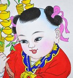 包邮天津杨柳青手绘娃娃祝福风水年画中国风家居装饰礼品便携出国