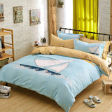 家纺床上用品纯棉四件套全棉磨毛被套卡通儿童套1.5m1.8m2m米床单