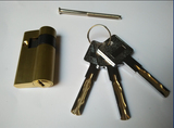 叶片锁芯电子指纹锁全铜钥匙超B级55MM60M15+45+35偏心锁头单边面