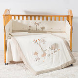 高档彩棉婴儿床上用品套件 纯棉婴儿床品7件套宝宝床围被子床笠