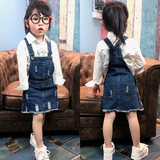 宝宝幼儿3岁2016春装新款5韩版女童裙中小儿童4外贸牛仔背带裙潮