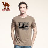 camel骆驼男装 夏季新款短袖T恤男士时尚休闲圆领T恤印花t恤