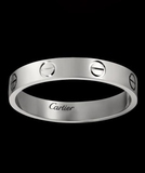 美国代购正品 Cartier/卡地亚 LOVE系列时尚经典白18K金无钻戒指