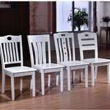地中海北欧实木餐椅家用白色宜家简约现代靠背象牙白椅子凳子特价