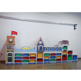 幼儿园组合玩具柜 实木质儿童收纳柜城堡造型整理柜区角柜
