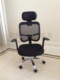 新款职员椅员工办公椅黑色转椅透气网布椅公司办公凳子可躺带靠枕