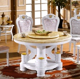 大理石圆桌 简约现代 餐桌 家庭 大圆桌 餐桌椅 组合 大理石餐桌