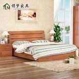 GBC家具 韩式床 简约现代田园柚木色实木铺板抗变形1.8m1.5米床