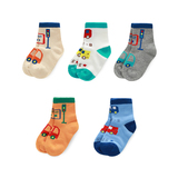 5双装 外贸原单童袜小童男童中筒袜 汽车宝宝儿童袜子男童地板袜