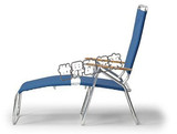 海外代购 露营椅子休闲舒适 户外庭院躺椅写生海滩折椅蓝色便携