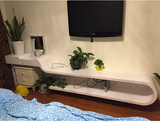 现货卧室电视柜梳妆台组合钢琴白色烤漆电视柜弧形书桌电视柜一体